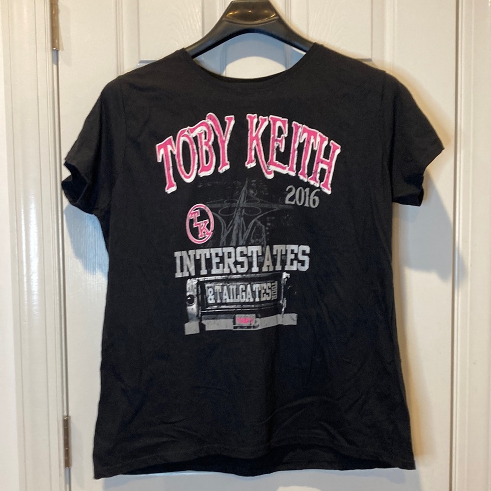 Toby Keith Womens 2XL 2016 Interstate & Tailgates Tour Black Concert Shirt
